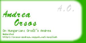 andrea orsos business card